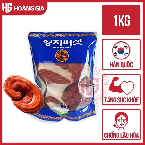 Nấm linh chi đỏ Hàn Quốc nguyên tai lớn thượng hạng túi 1kg - Nâng cao khả năng miễn dịch, thải độc