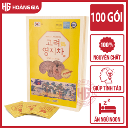 Trà Linh Chi Premium Korean Linhzhi Tea hộp gỗ 100 gói - Thanh nhiệt giải độc hiệu quả